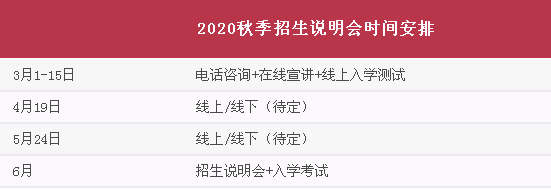 諾科學校2020秋招安排